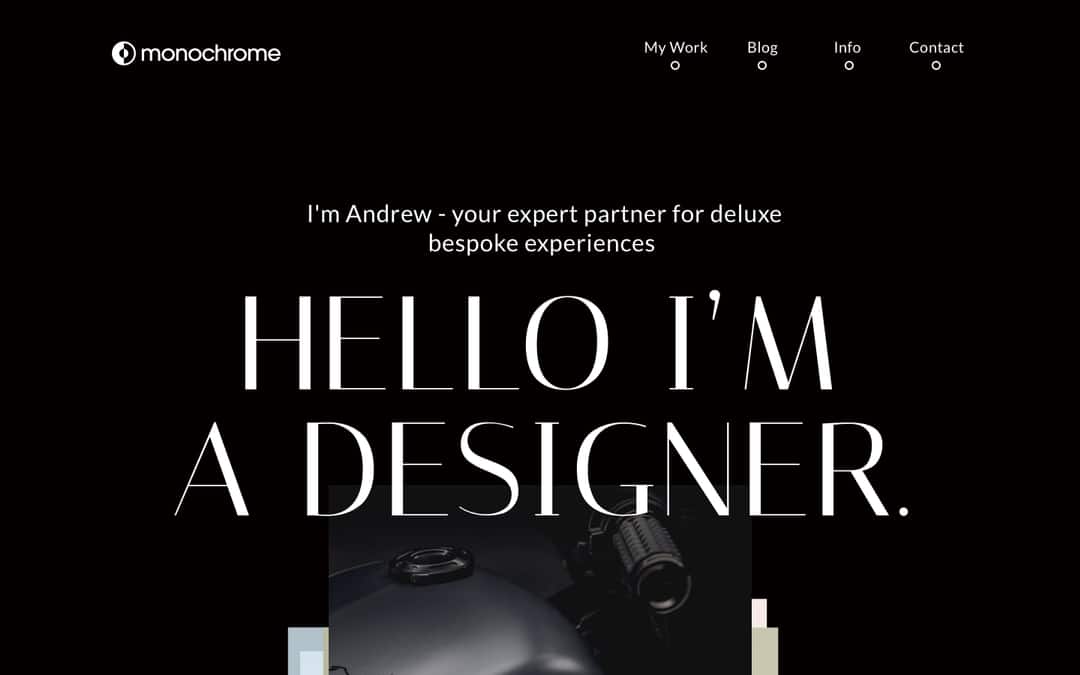 Monochrome Webflow template for designers and photographers, freelancers or agencies- Wedoflow