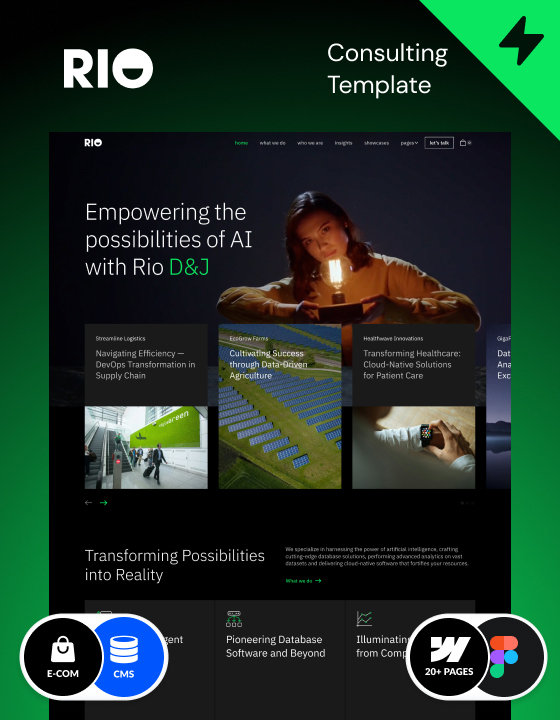 Consulting Webflow template, for businesses and startups