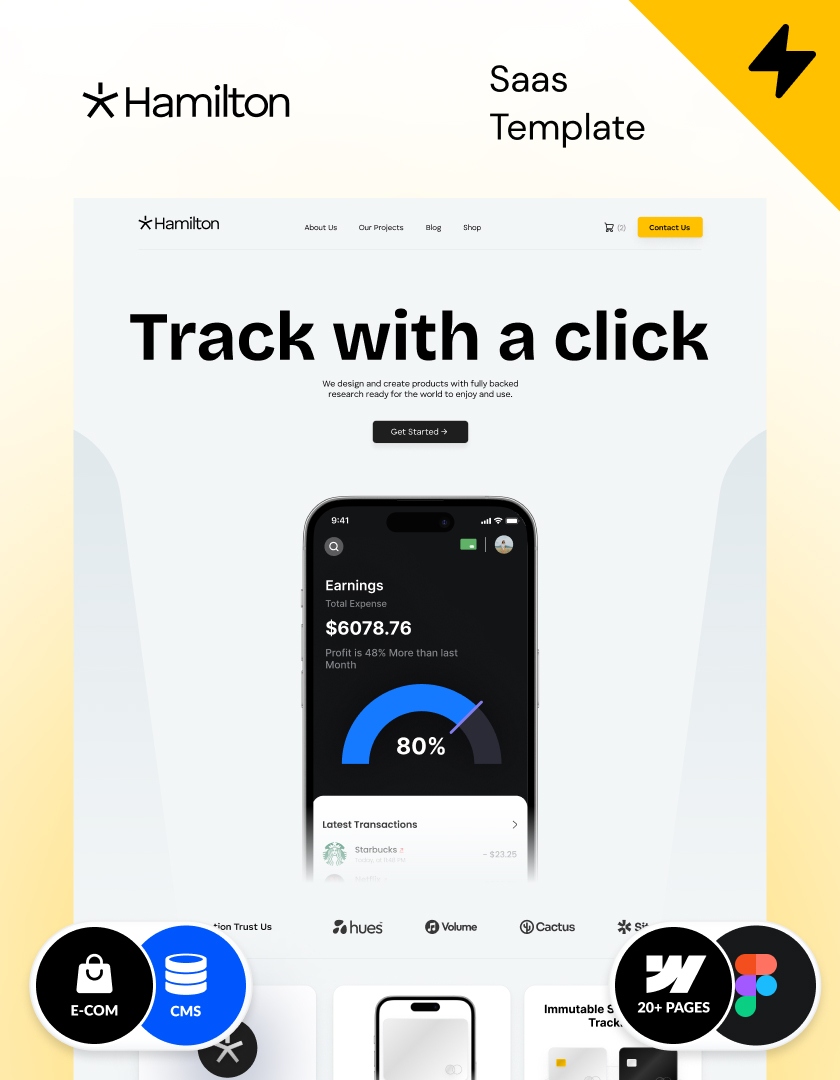 Premium Webflow SaaS template. Perfect Webflow template for showcasing Apps