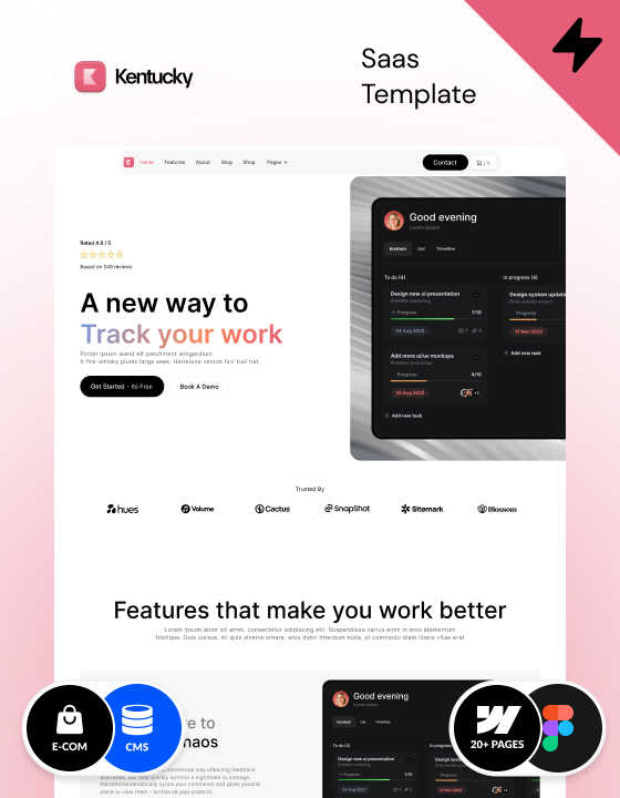 Kentucky – Webflow template for SaaS agencies designed by Azwedo and Wedoflow, made in Webflow