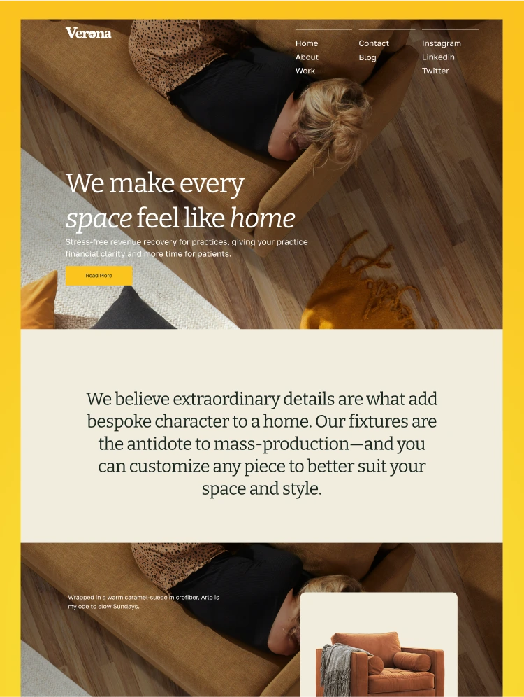 New Webflow Portfolio template for interior design and Portfolio