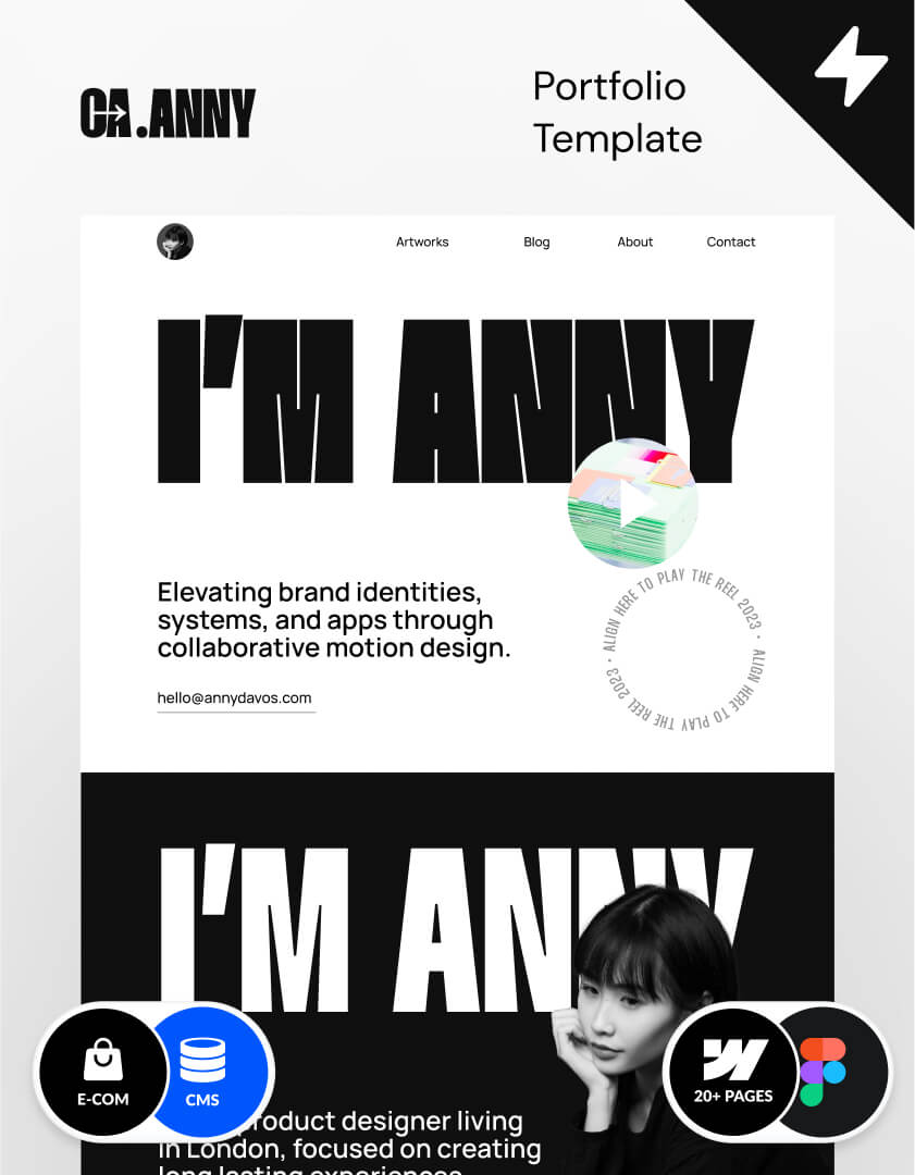 Uniqu Webflow portfolio template called Canada. Made in Webflow by Wedoflow