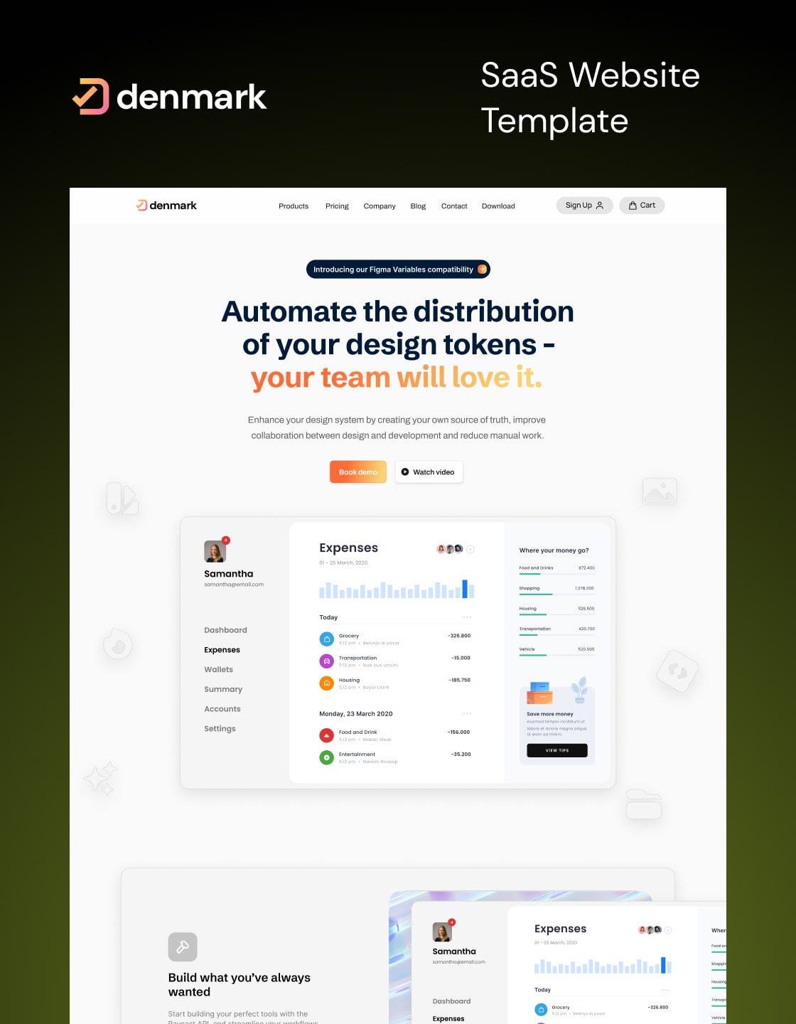Creative Webflow SaaS template, landing page for startup and small business, made in Webflow