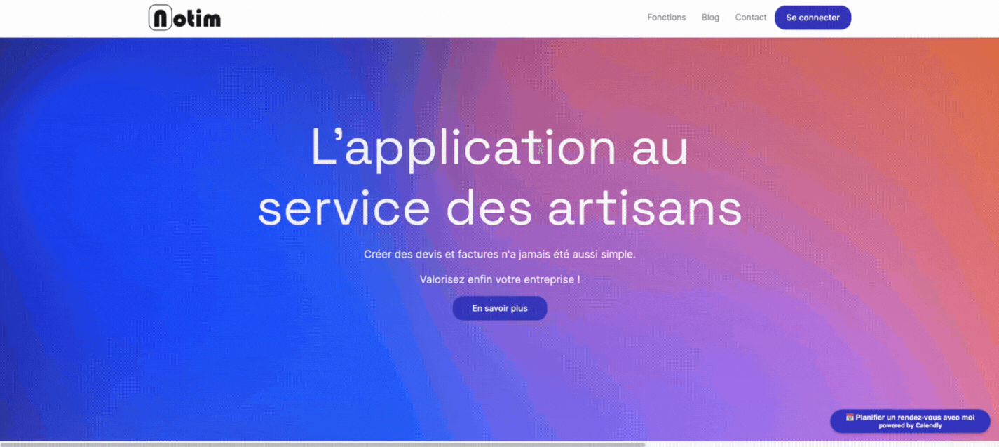 Gif preview of Notim website