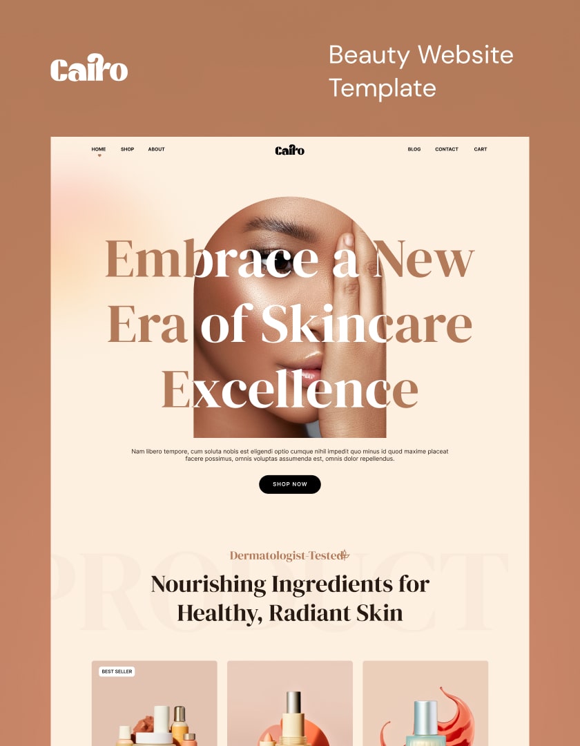 Webflow template for wellness and beauty, made in Webflow