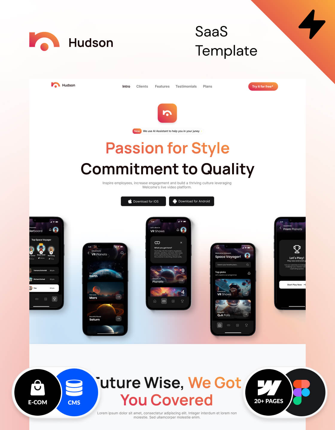 Webflow SaaS template – designed by Wedoflow, made in Webflow