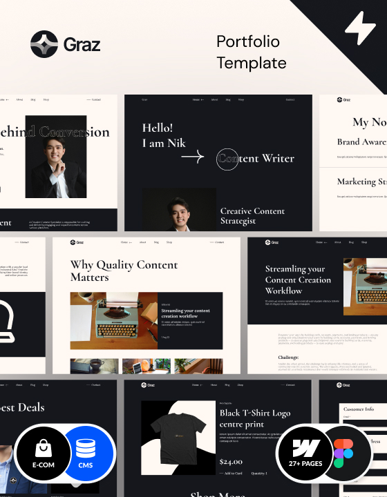 Simple portfolio template made in Webflow – Graz