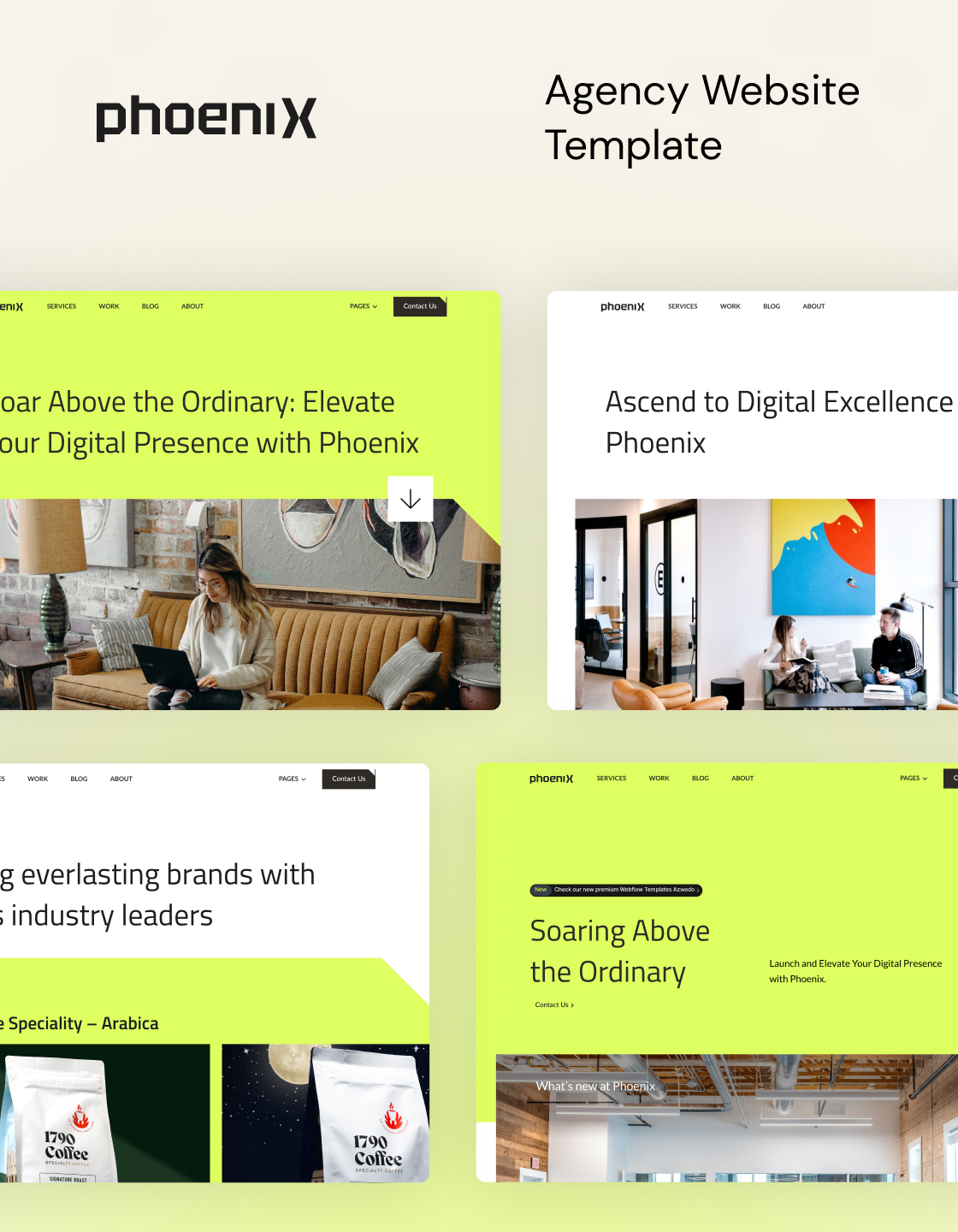Webflow agency template with CMS and Ecommerce, template is made in Webflow