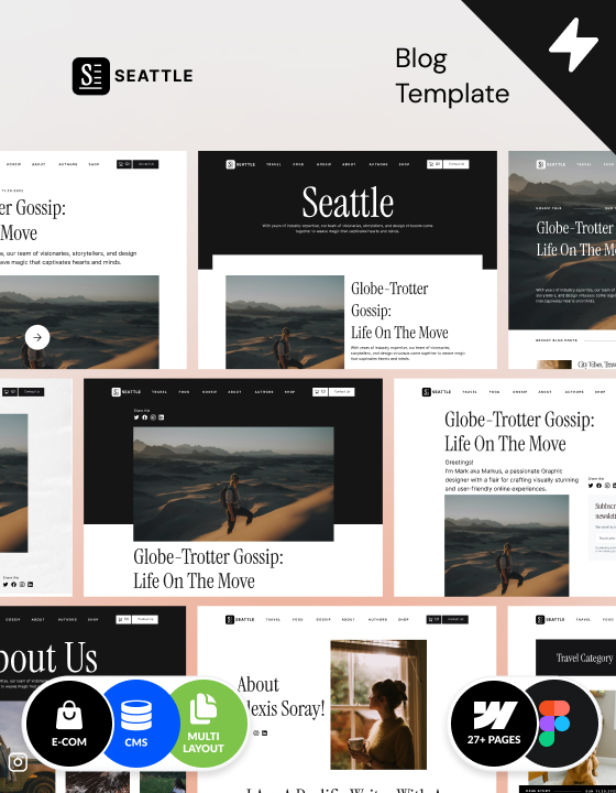 Webflow blog template – Seattle, made in Webflow