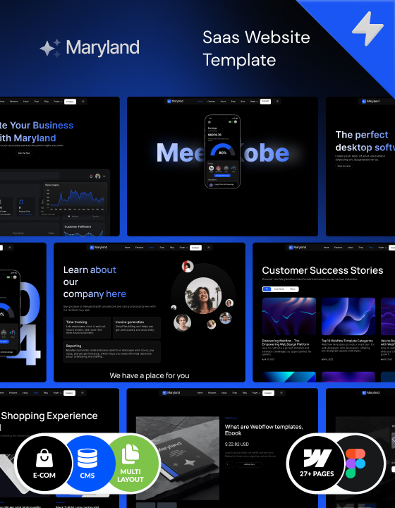 Multilayout Webflow template for SaaS and App website. Made in webflow template, designed by Azwedo and Wedoflow