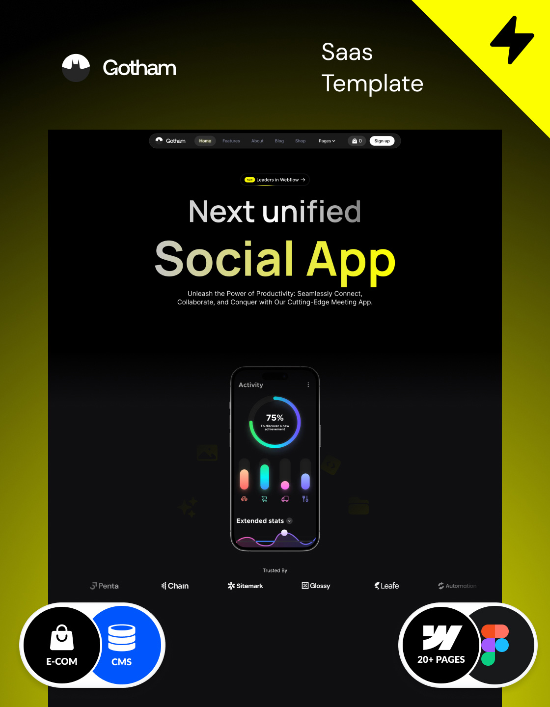 Explore Webflow template for SaaS agencies. easy to customize templates