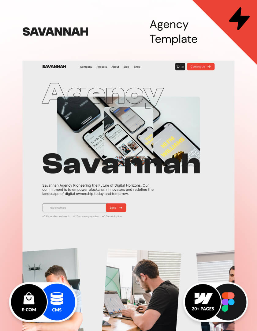 Webflow template for agencies, made in Webflow