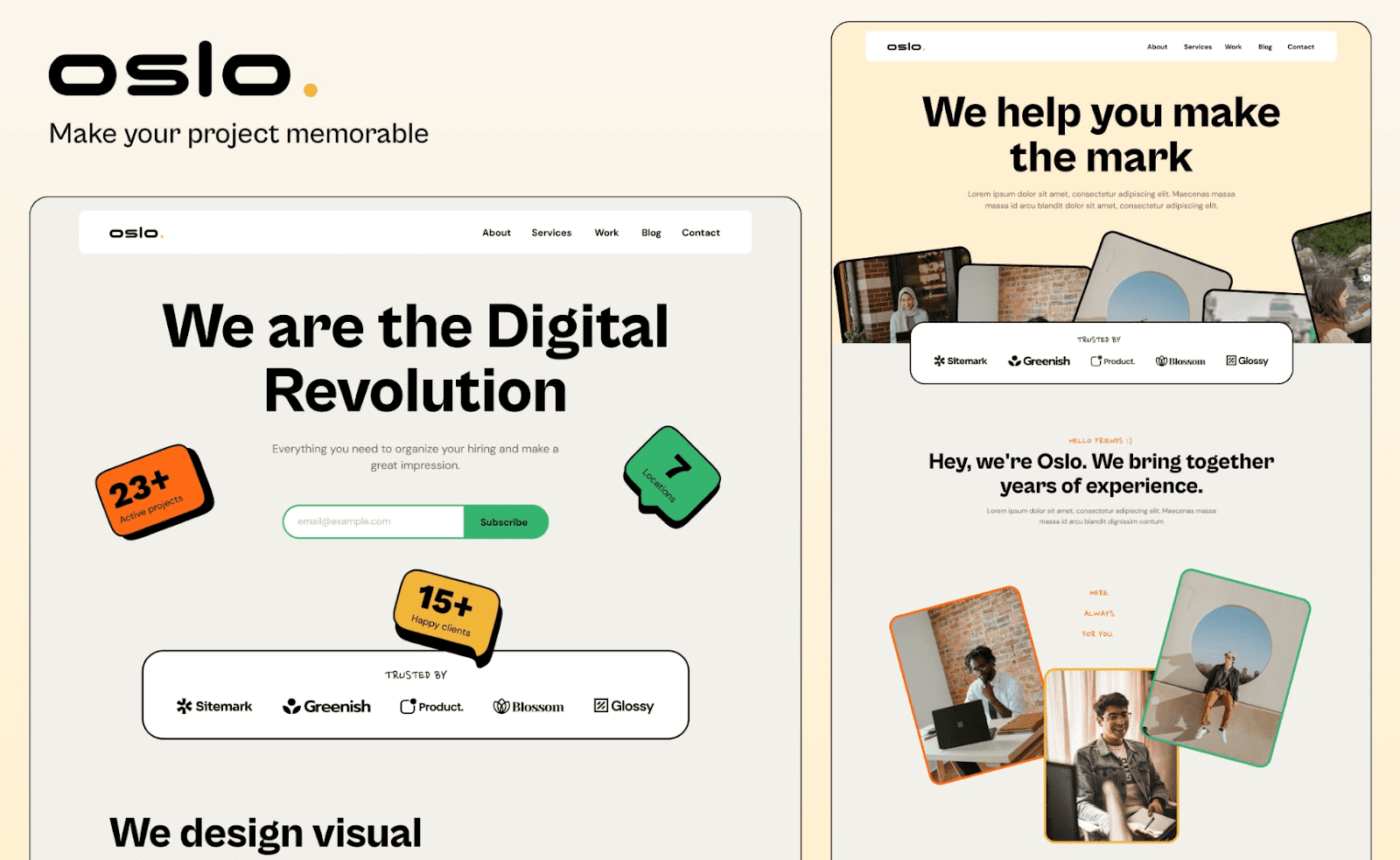Oslo agency website template, Oslo webflow agency template, responsive Webflow template – Wedoflow template