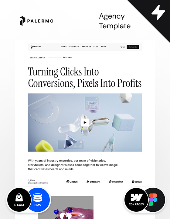 Webflow Agency template for businesses and agencies – Palermo made in Webflow theme